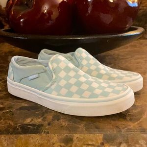 USED NO BOX!! Soft blue vans
